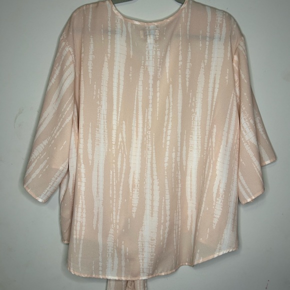 Mud Pie Pinkish Beige Tie-Front Blouse. Womens M/L. SKU B20 - Picture 2 of 6